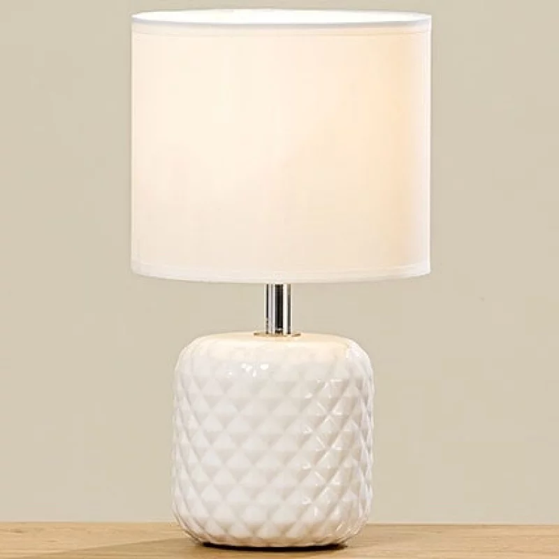 Porcelánová lampa s látkovým stínidlem 26 cm